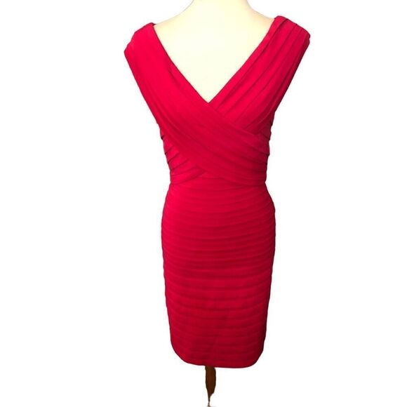 Tadashi Collection Berry Raspberry Flutter Bandage Sweetheart Neck Size M - Picture 2 of 14